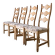 4 ladder back dining chairs by Henning Kjaernulf | Denmark | 1950s