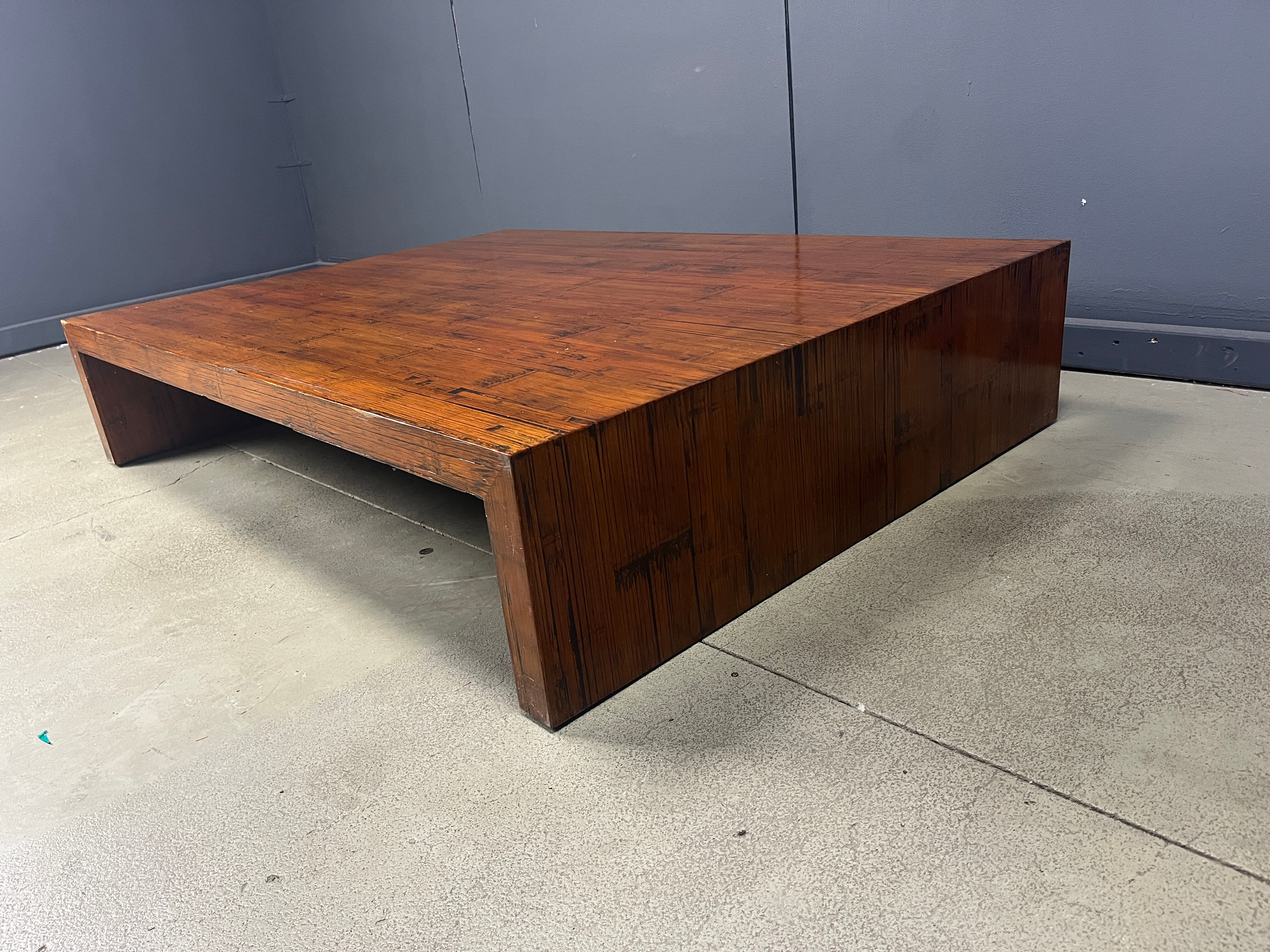 Large coffee table in bamboo attributed to Axel Vervoordt, 1980s