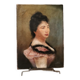 Portrait huile sur panneau