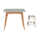 Vintage desk table with compass legs