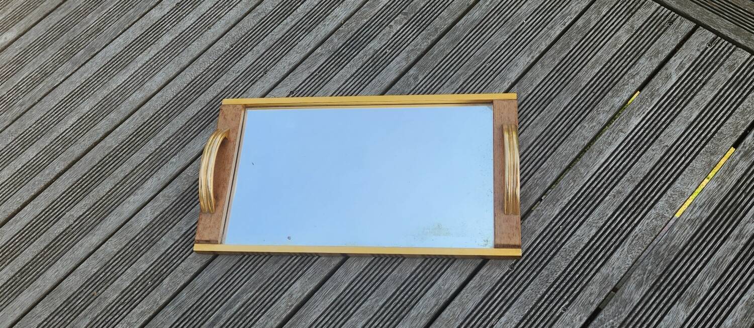 Golden mirror plateau Art Deco