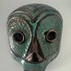 Glazed terracotta face mask tribal art 1980s