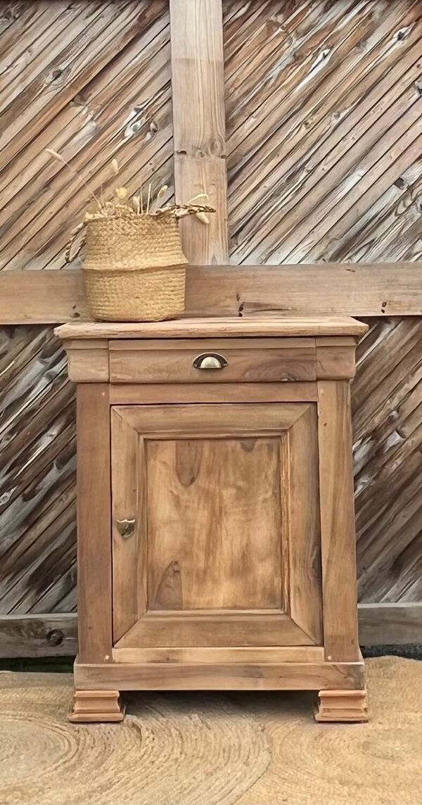 Confiturier ancien en bois Massif brut 1 tiroir