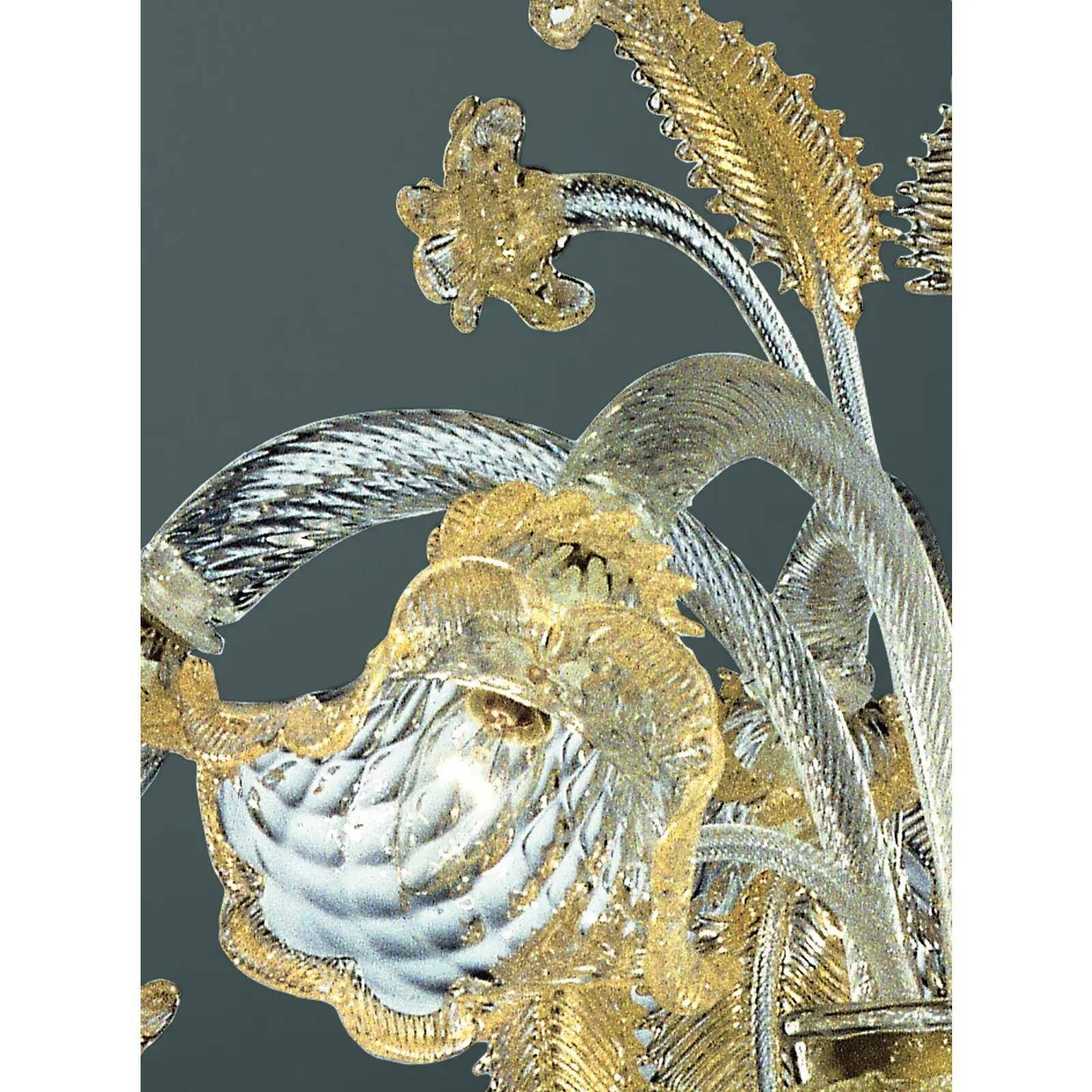 Luxury Venetian Floreal Gold-Leaf Murano Glass Chandelier
