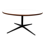 Round coffee table wood metal 1960