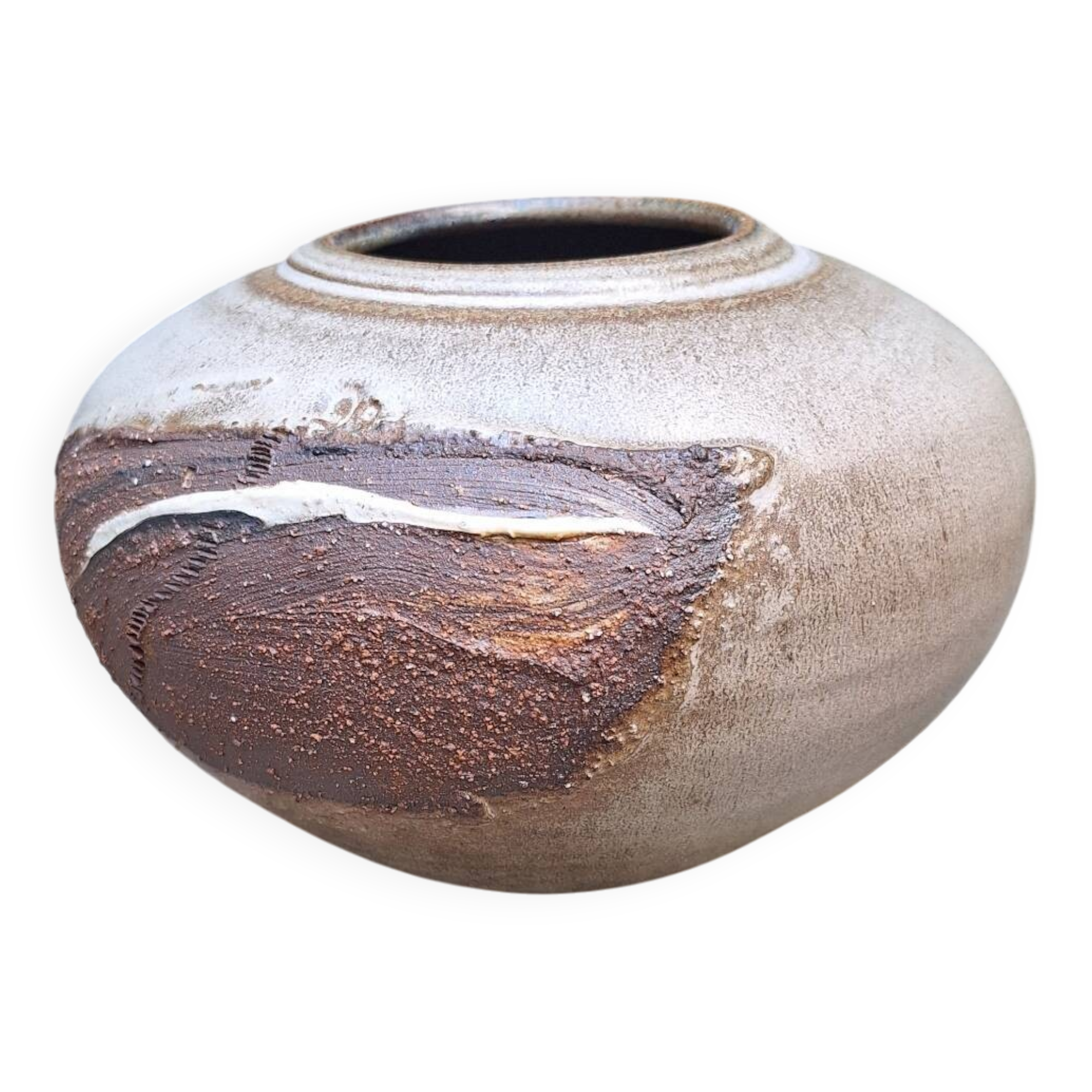 Glazed ceramic vase by Nadia and Alain Pinel