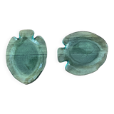 Aquamarine glass fish-shaped bowls