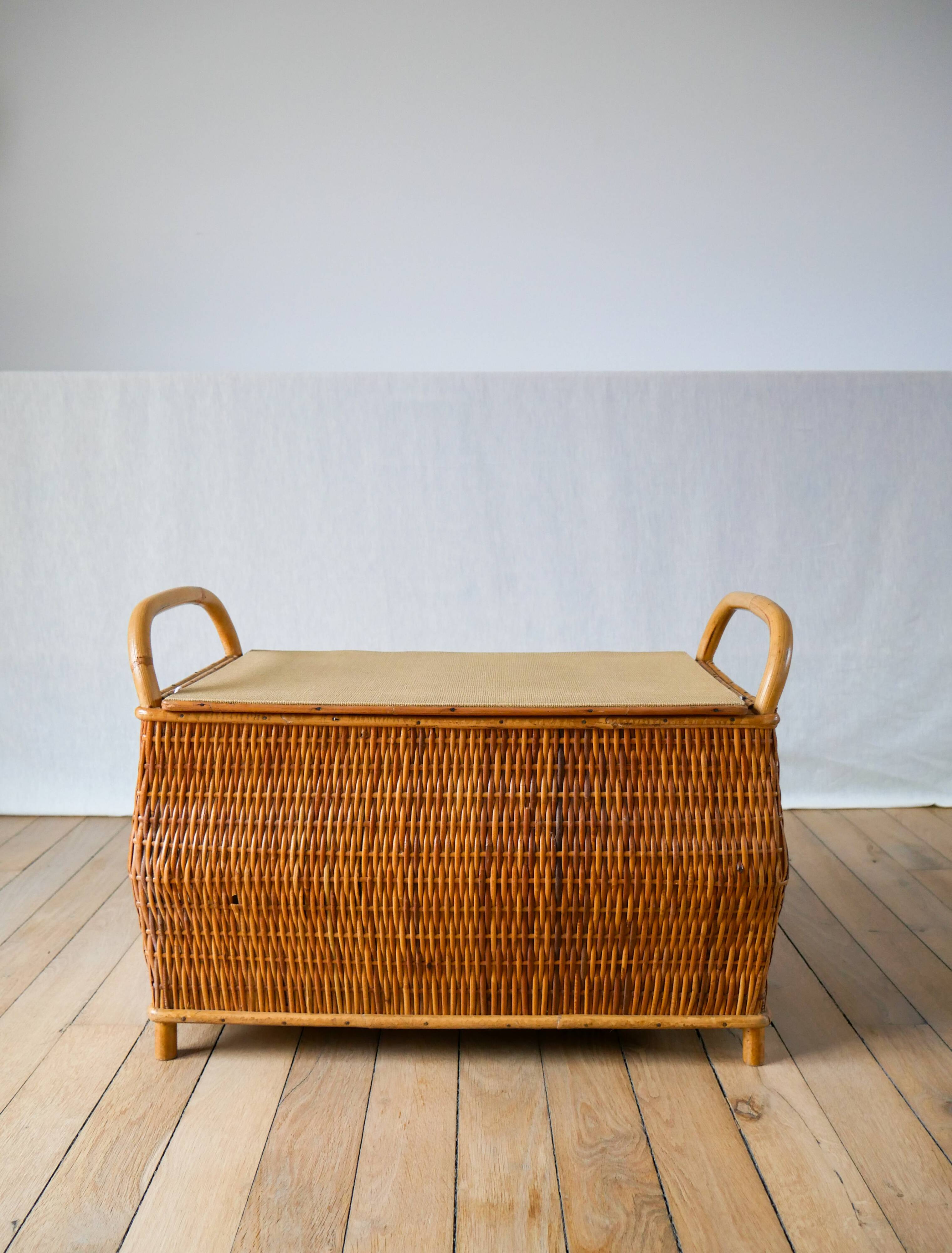 Rattan and bamboo toy bench 1970