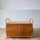 Banc-coffre à jouet en rotin et bambou 1970