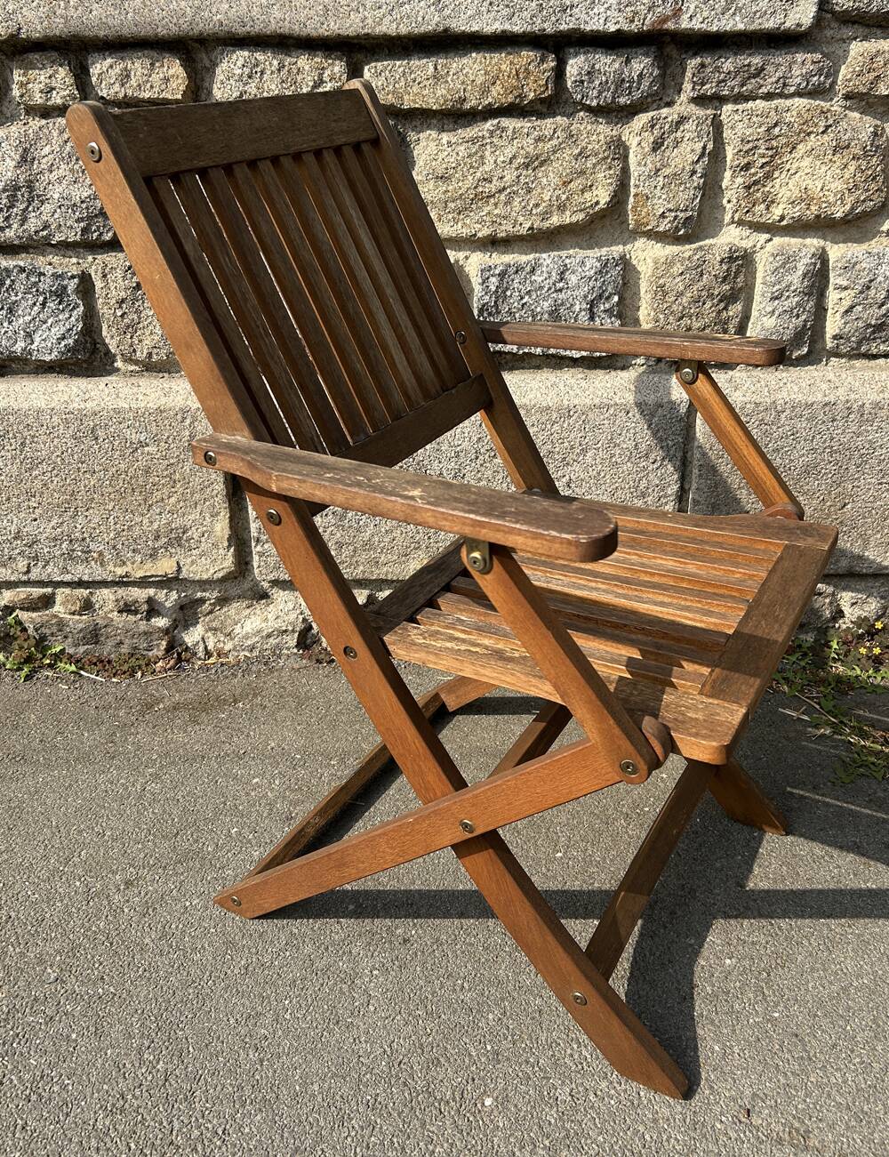 Trio of Folding Acacia Wood Armchairs – Garden Furniture by Deuba