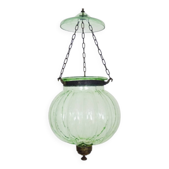 Glass bell lantern with its smoker. 19th century