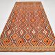 Tapis Kilim tribal rouge et orange fait main