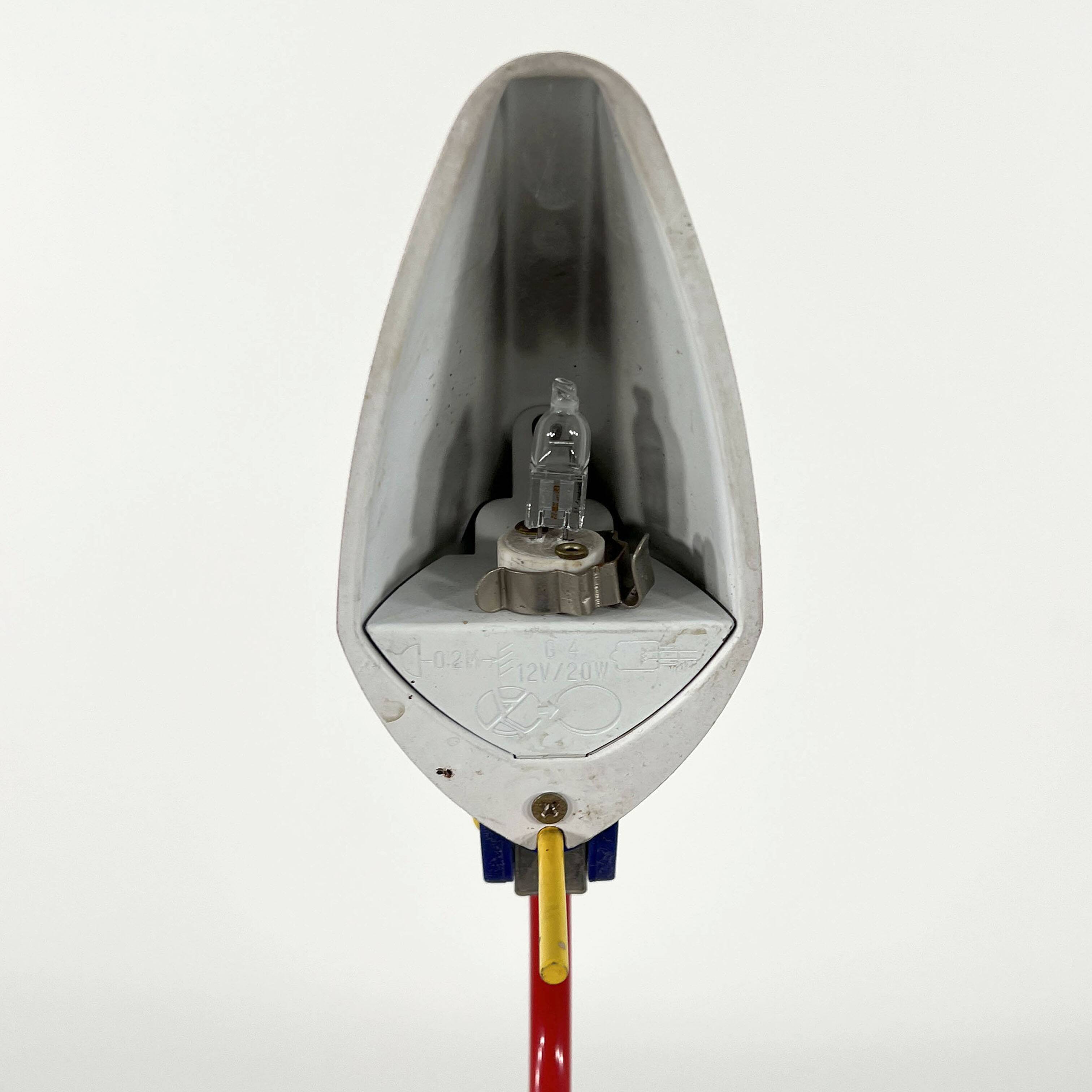 Blue and red toucan desk lamp by Brilliant Leuchten Germany, 1980.