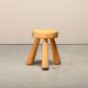 Ingvar Hildingsson Scandinavian solid Pine tripod Stool, Sweden 1970s