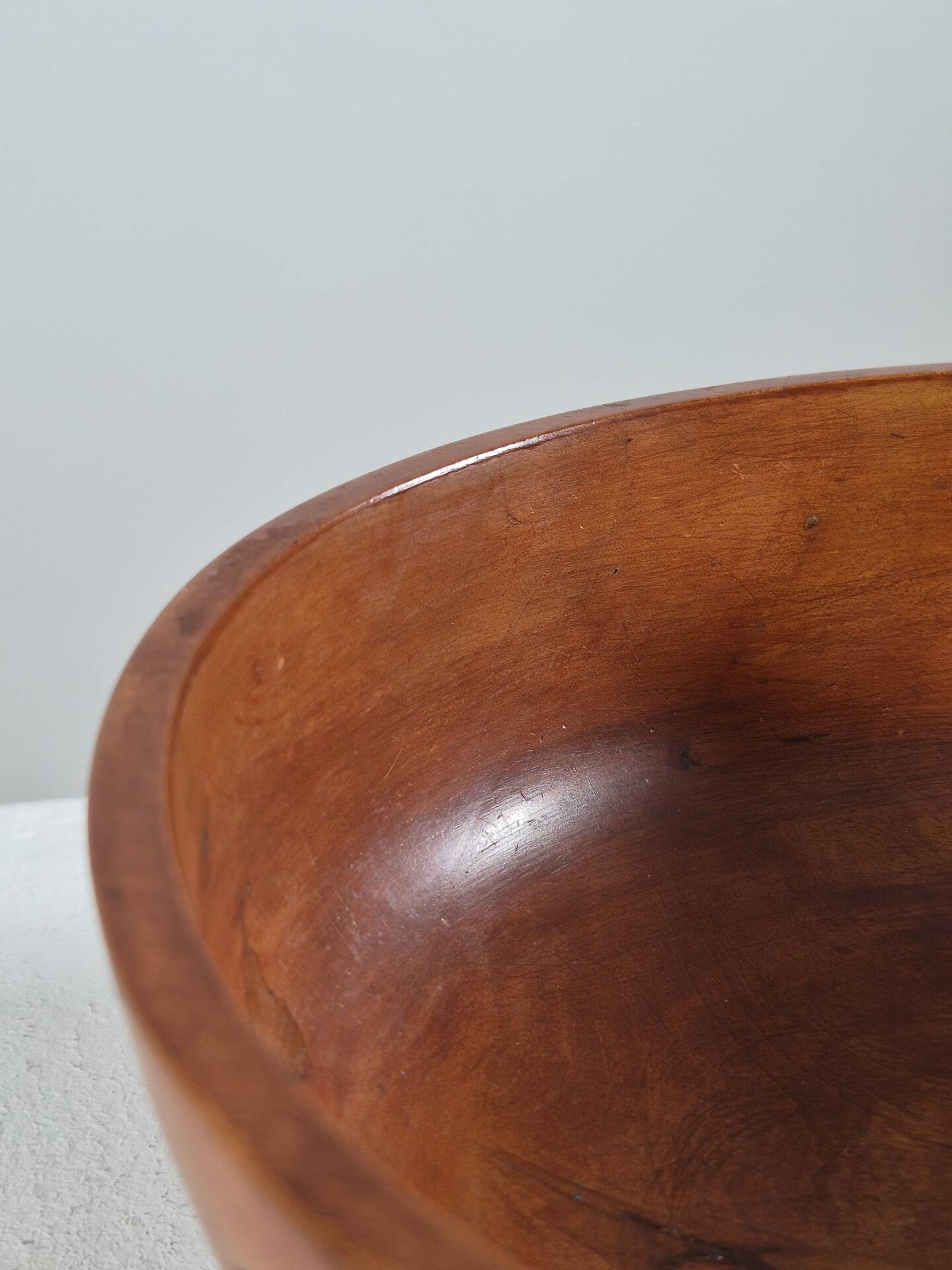 Antique hand carved signed folk art bowl 1930