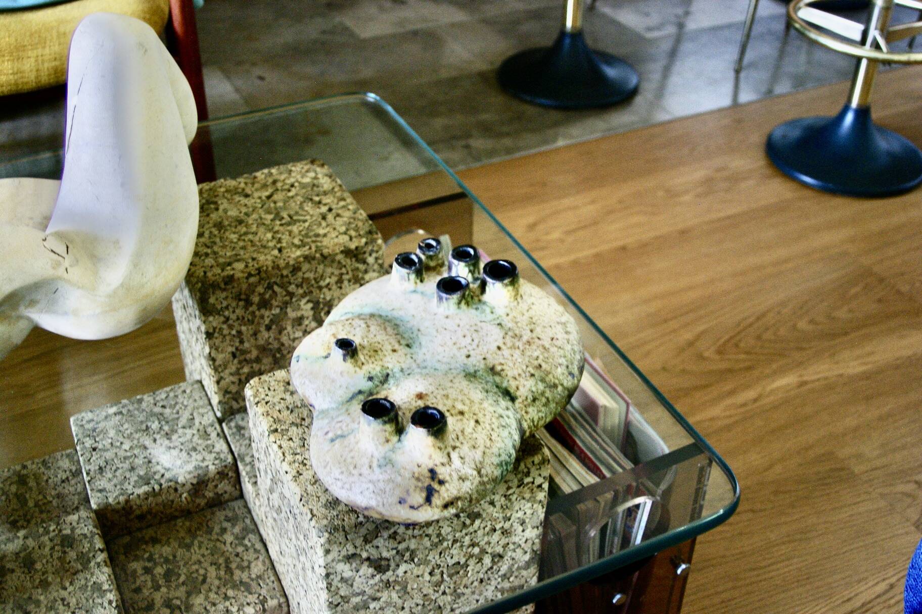 Vintage organic-shaped vase by elmut schaffenacker 1960