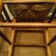 Pair of beech stools with straw seats