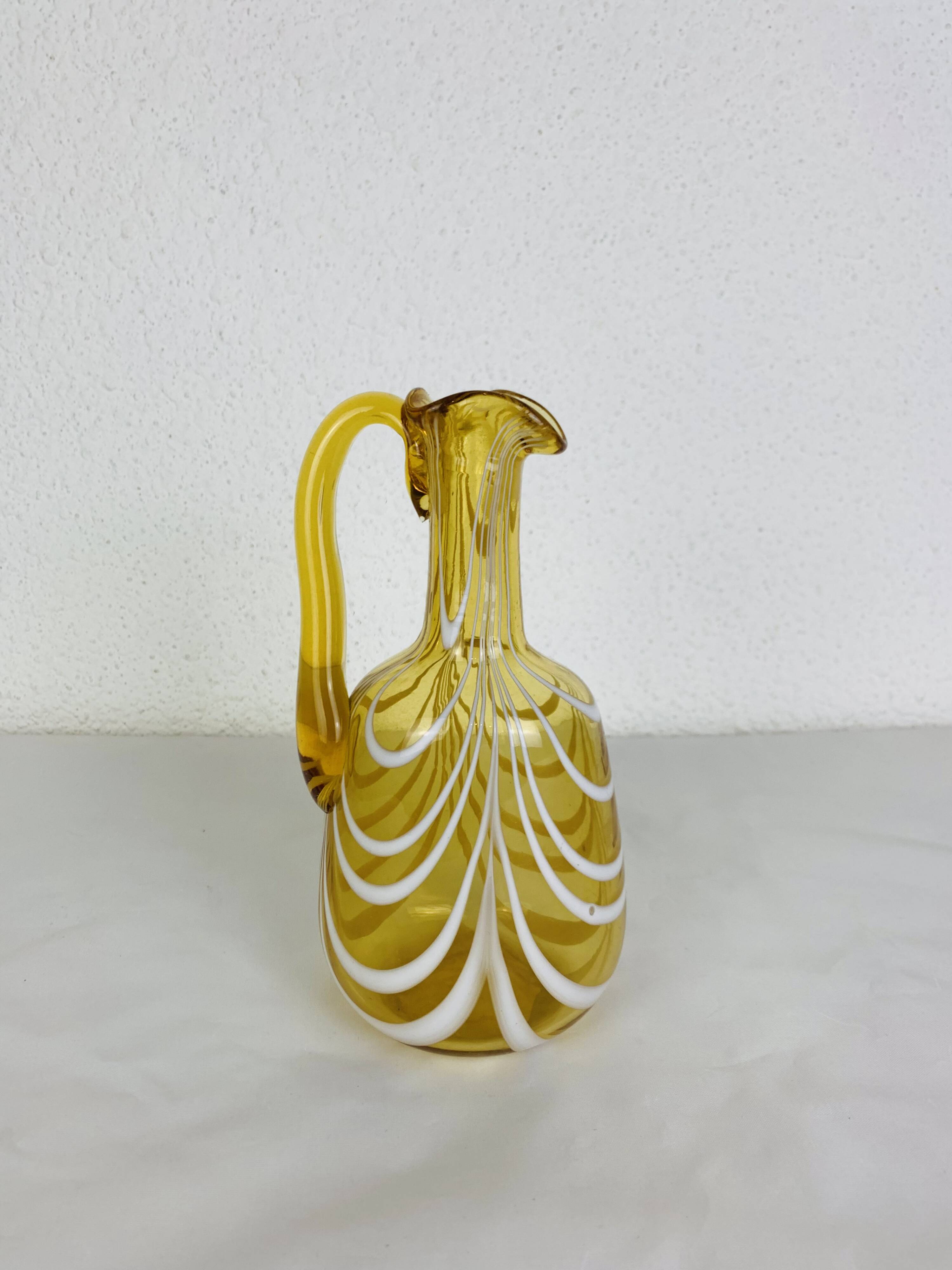 Vintage Italian style amber glass carafe