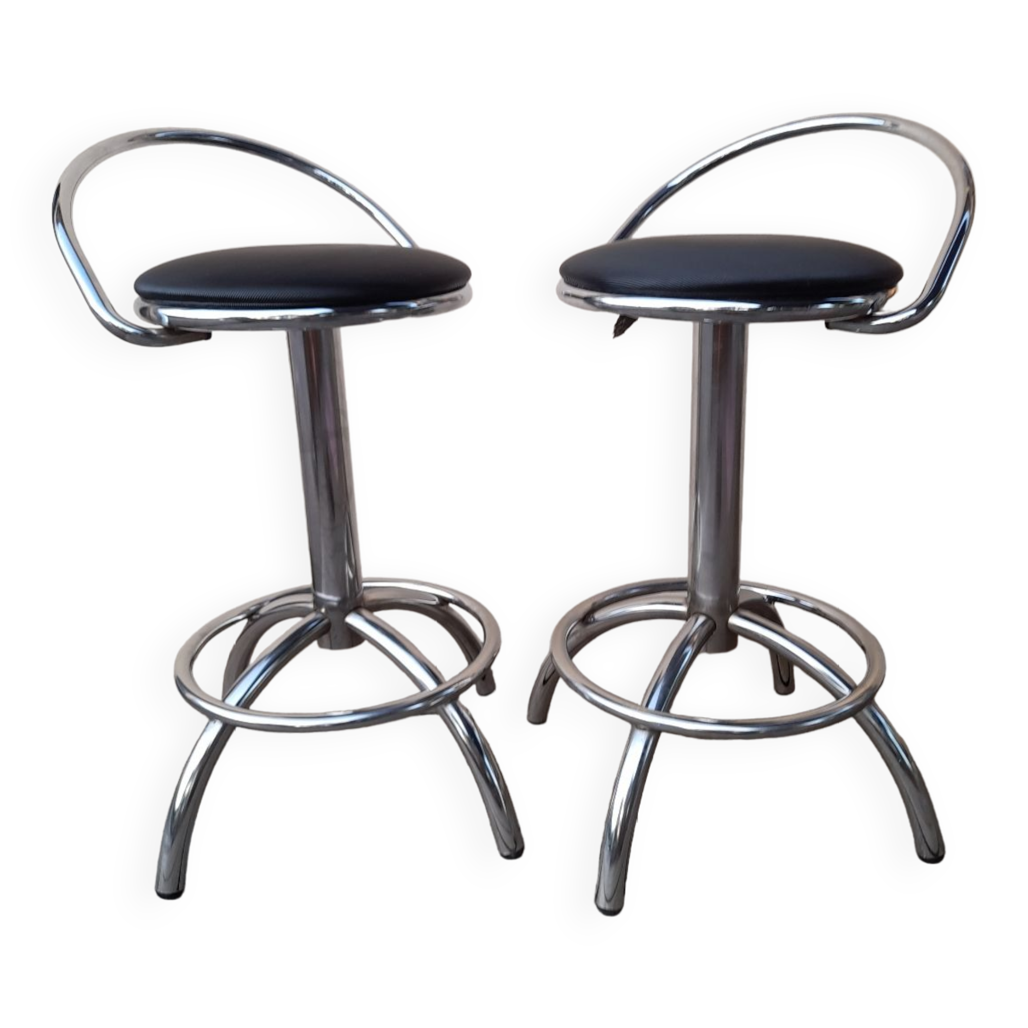 Duo de tabourets bar chromés Effenrenza Italie