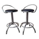 Duo de tabourets bar chromés Effenrenza Italie