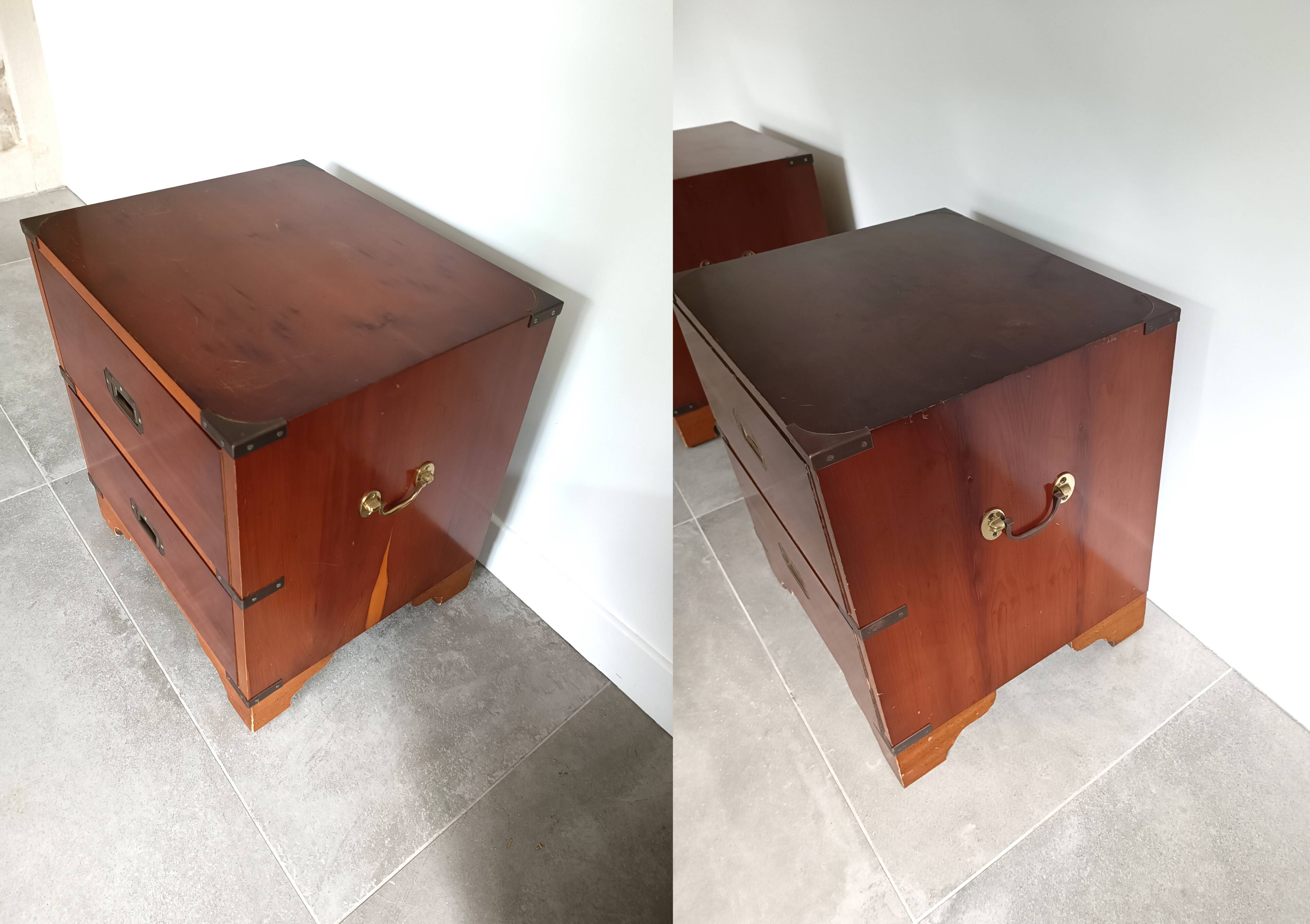 2 Tables de chevet dites de Marine 1970/80