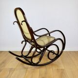 Rocking chair on runners, original brown, 1970s - very good condition