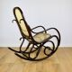 Chaise berçante sur patins, marron d'origine, années 1970 - très bon état