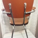 2 skaï chairs and vintage chrome