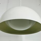 Suspension lamp in white metal and glass, 1970
