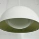 Lampe à suspension en métal blanc et verre , 1970