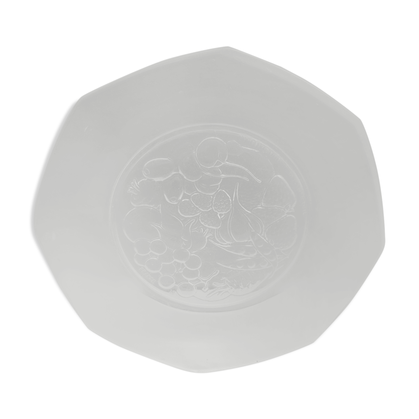 Felix Potin glass plate decorated with fruit