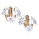 Lot de 2 appliques murales Murano Fleurs Blanches, 1970s