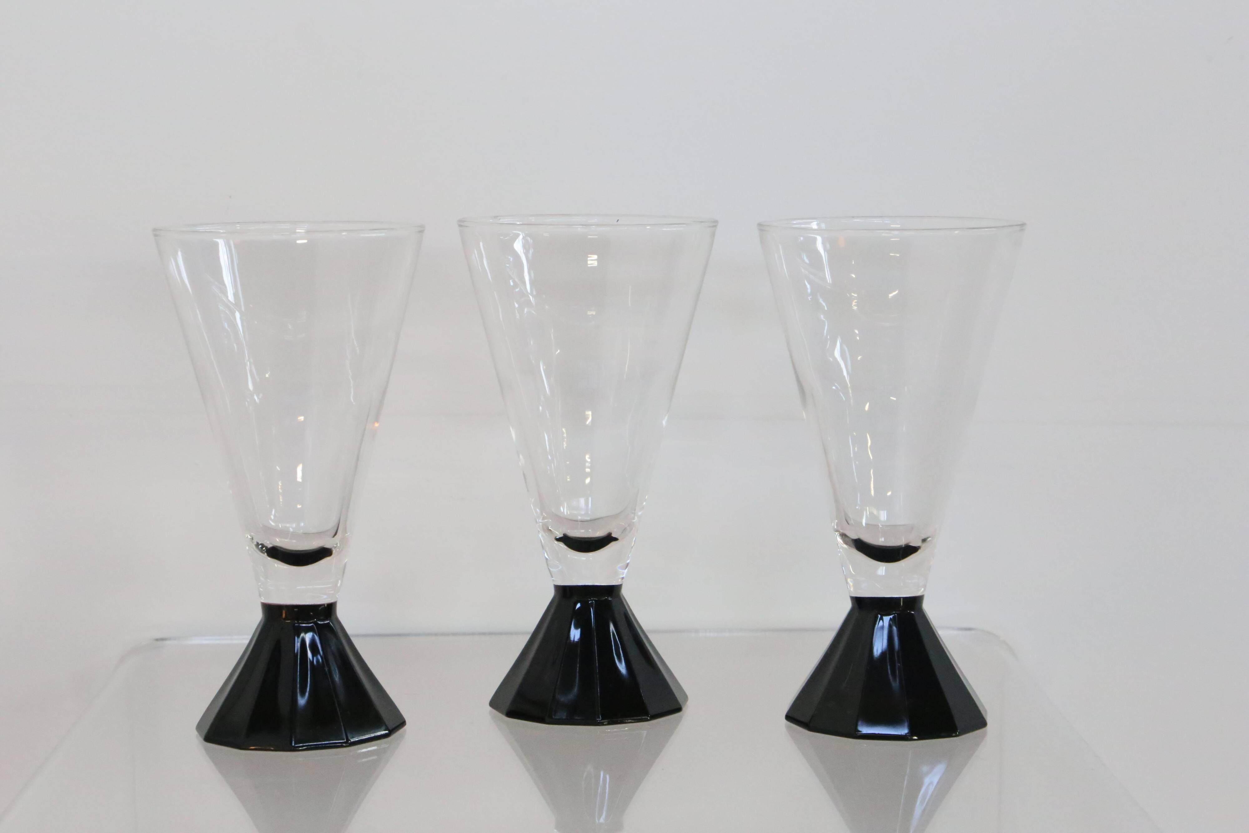 Ensemble de 3 verre à pied / eau Luminarc, 1980, neuf