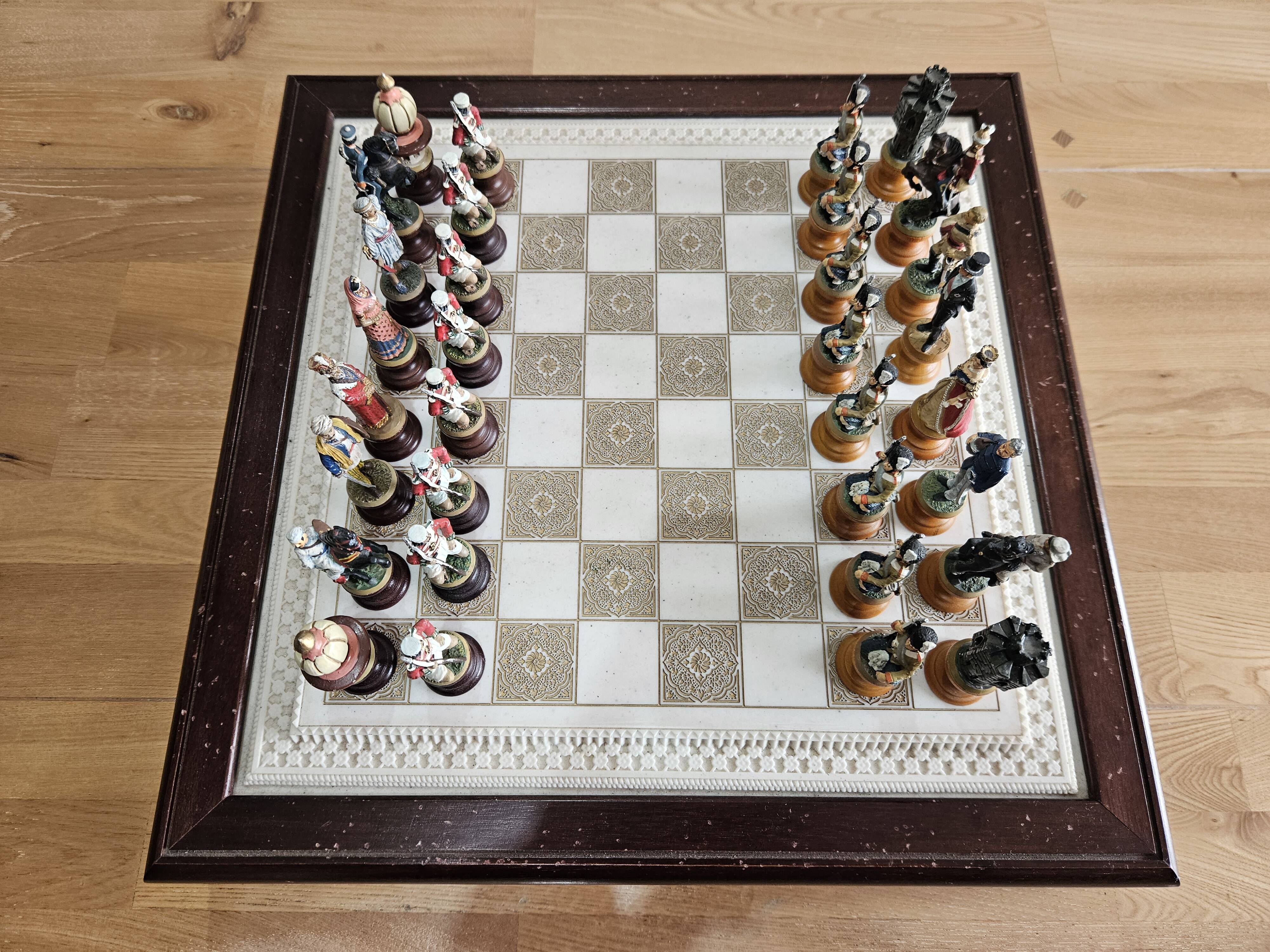 Franklin Mint Raj Collectible Chess Sets, 1970s.