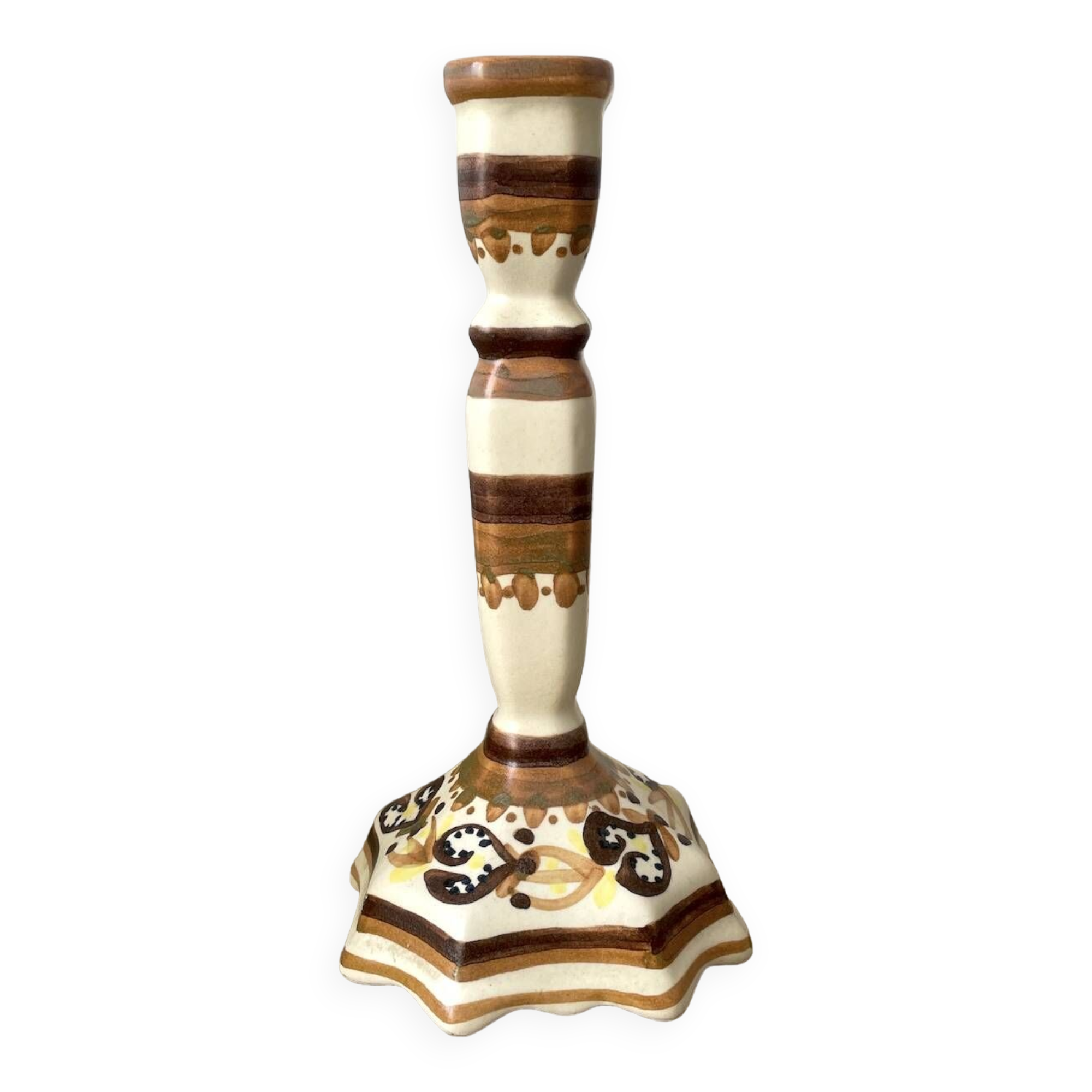 Quimper HB-Henriot earthenware candlestick