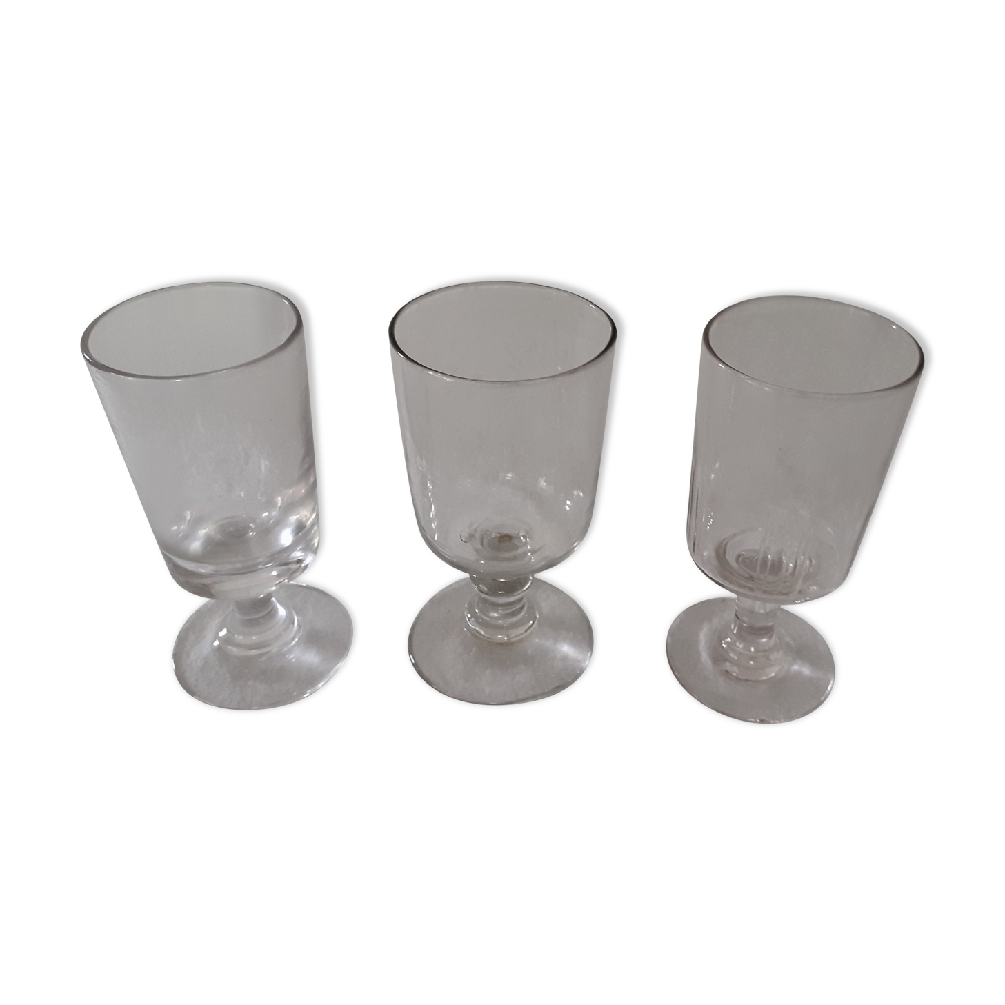 3 old bubbled glasses large model early XXth