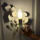 Pair of vintage floral wall sconces in white metal – Florentine style