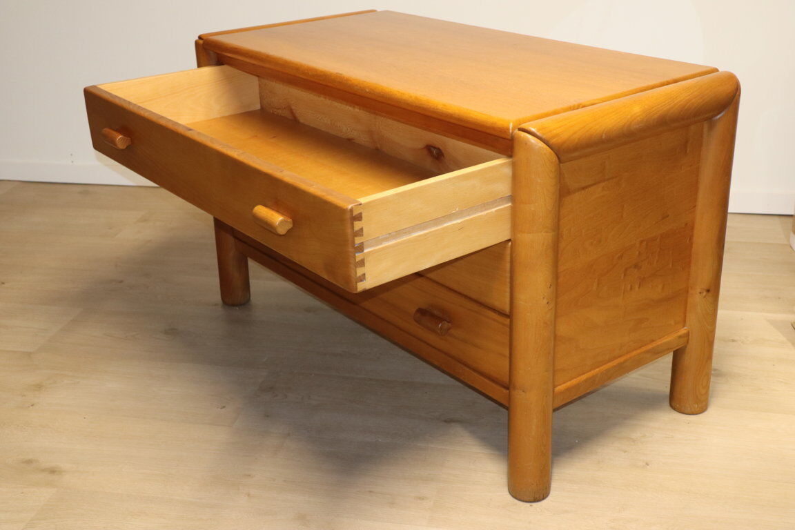 Commode vintage en orme massif, 1970