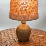 Gray pyrite stoneware lamp