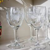 Set of 6 mismatched bird water or wine glasses
