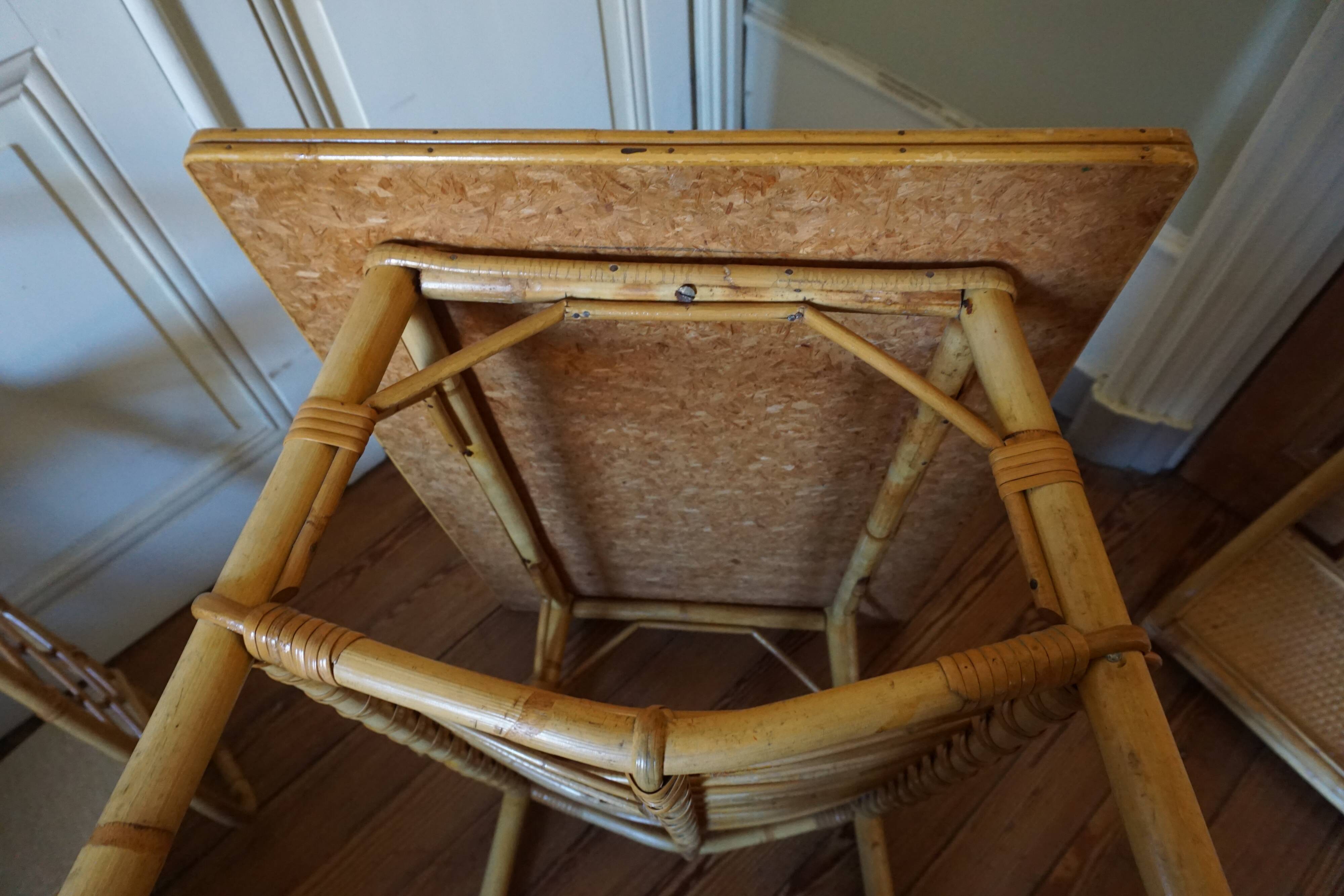 Rattan coffee table, 1960s-70s