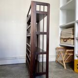 Dark wood folding bookcase 4 shelves
