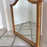 Rattan & bamboo mirror 50s