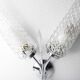 Applique double 1960 chrome et verre et pointe transparente