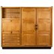 Guillerme and Chambron. Oak wardrobe with integrated secretary. 1970-80.