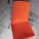 Chaise vintage grosfillex design rouge orangé