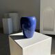 Modern vase oblong dark blue / dark purple H:19cm