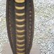Art deco style pedestal table in beech and gold metal