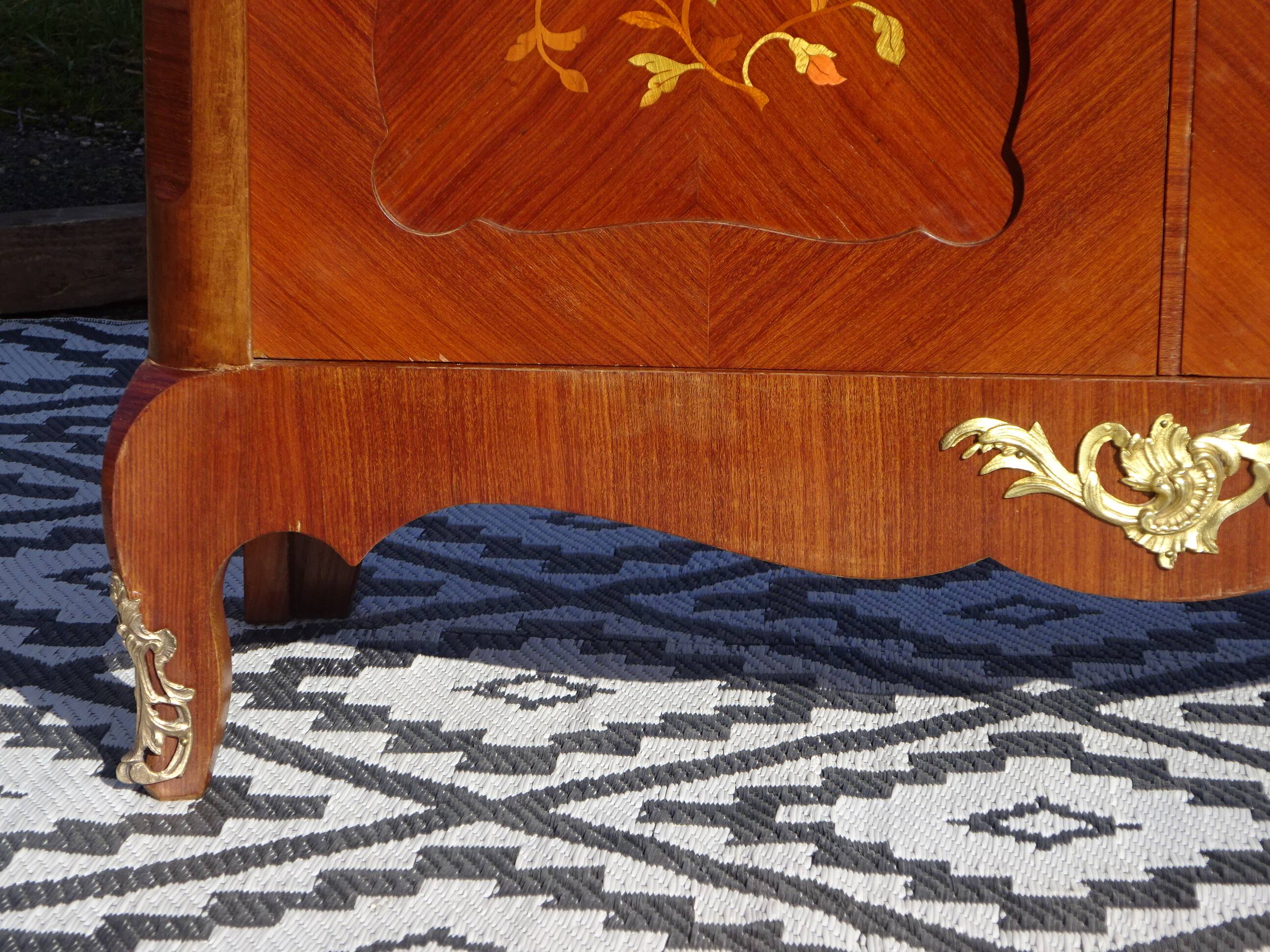 Louis XV library in rosewood marquetry