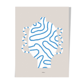 Wall display white vase blue lines 30cm*40cm